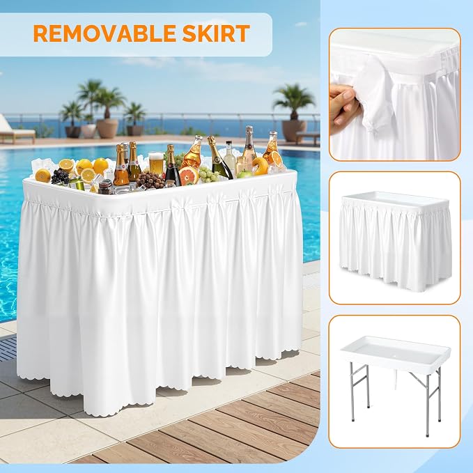 VINGLI 4FT Ice Table, Portasble Cooler Side Table - Image 4