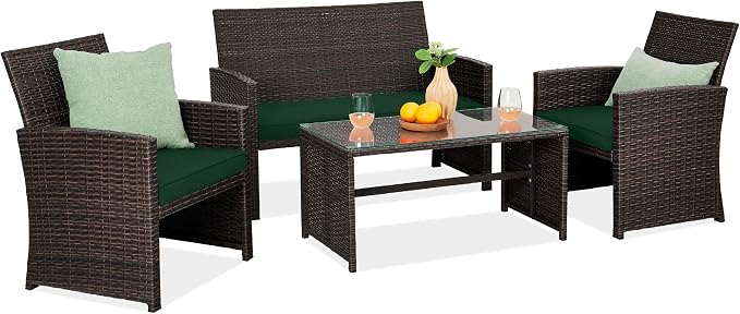 Best Choice Products 4-Piece Outdoor Wicker Patio Conversation Furniture Set by BestChoiceProducts
