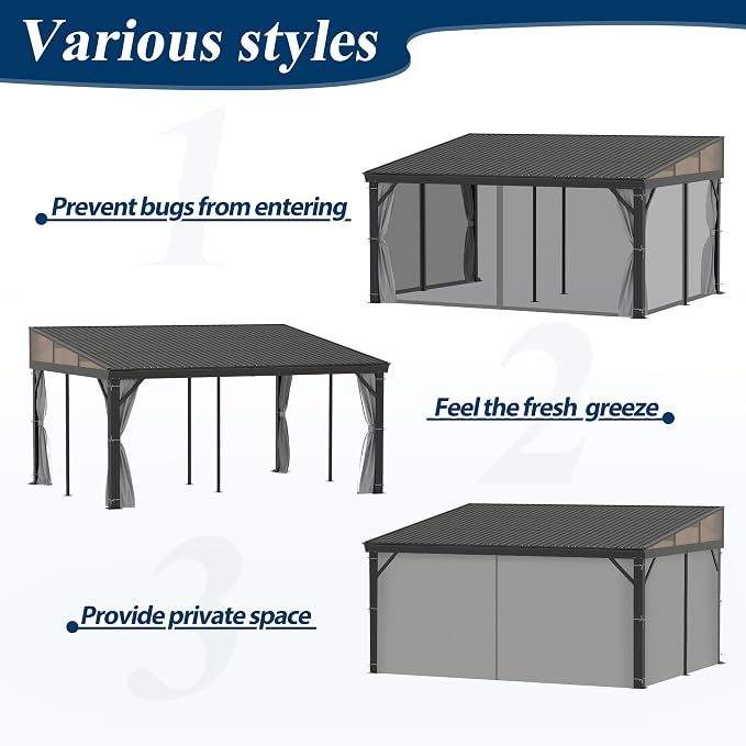 COVERONICS 12' X 16' Outdoor Lean to Gazebo - Image 6