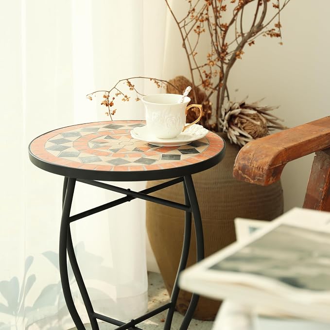 VCUTEKA Mosaic Outdoor Side Table - Image 4