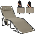 KingCamp Lounge Chair Outdoor, Folding Portable Tanning Chairs Comfy Adjustable by KingCamp