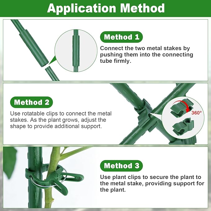 Garden Stakes 20 Pack, 16 Inch Plastic Coated Metal Tomato Stakes, DIY 4ft 5ft - Image 3