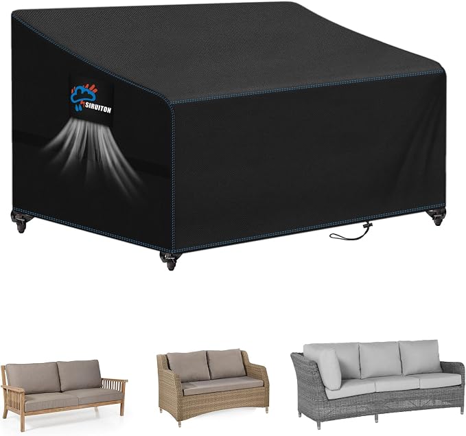 SIRUITON 3-Seat Garden Patio Sofa/Loveseat/Bench Cover 64" W x 26" D x 35" H by SIRUITON