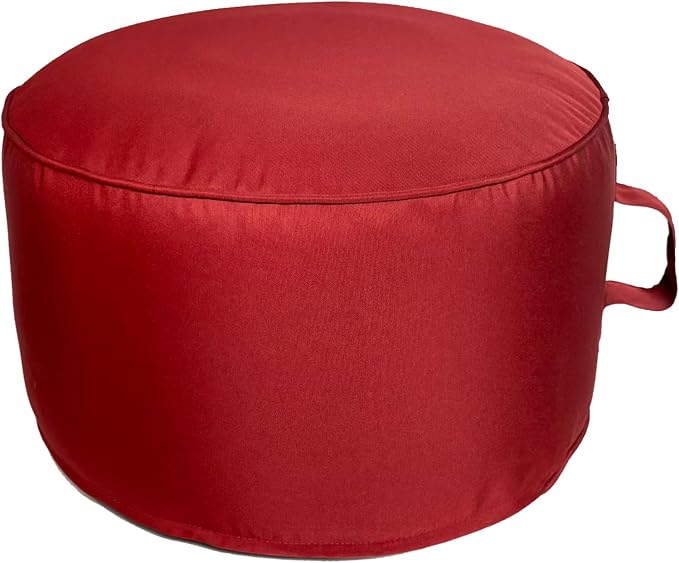 QILLOWAY Indoor/Outdoor Inflatable Stool, Round Ottoman, All Weather Foot Rest by QILLOWAY
