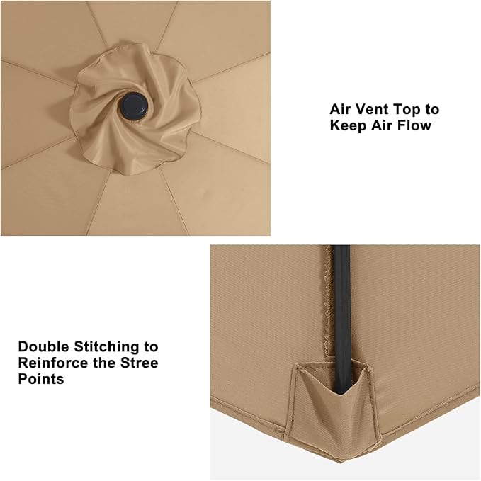 MASTERCANOPY Patio Umbrella 10ft Replacement Canopy - Image 4