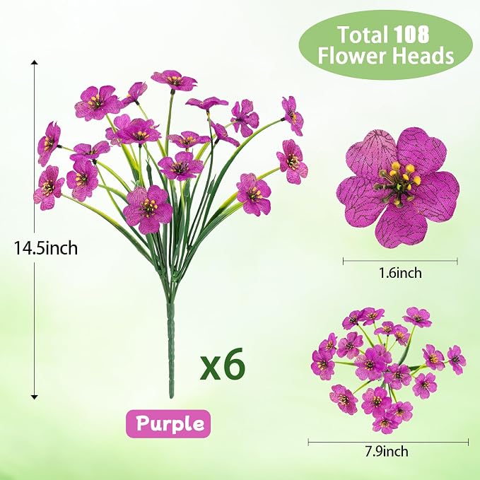 MACTING Artificial Flowers for Outdoors Fake Flowers UV Resistant No Fade Faux - Image 5