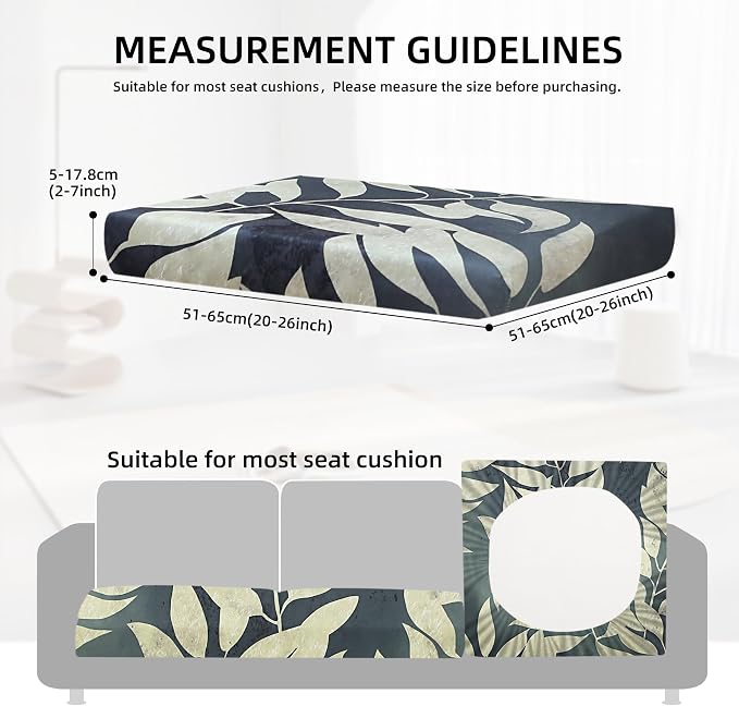 8Pcs Outdoor Cushion Covers, Patio Cushion Covers, Stretch Elastic Slipcovers - Image 2