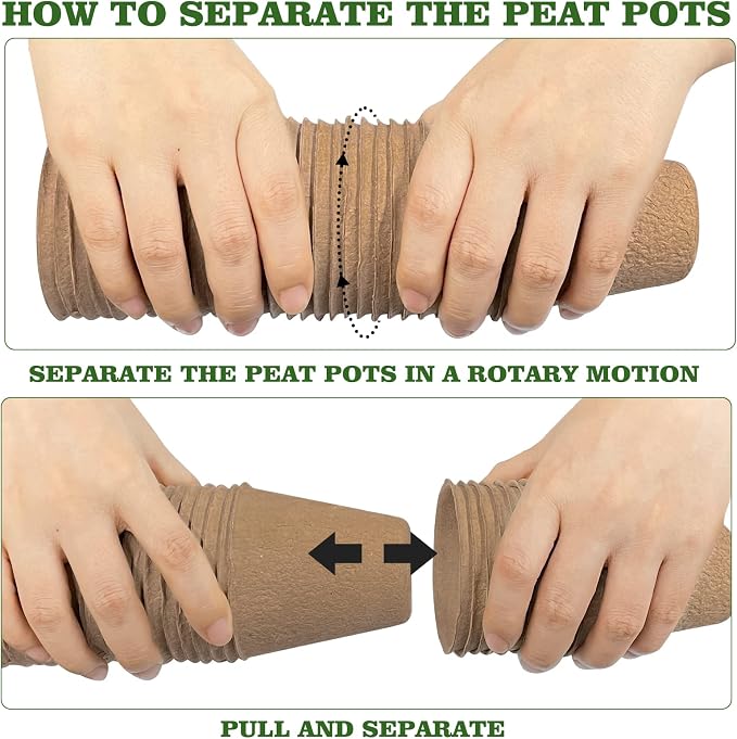 40Pcs 3.15 Inch Peat Pots, Biodegradable Eco-Friendly Round Plant Seedling - Image 5