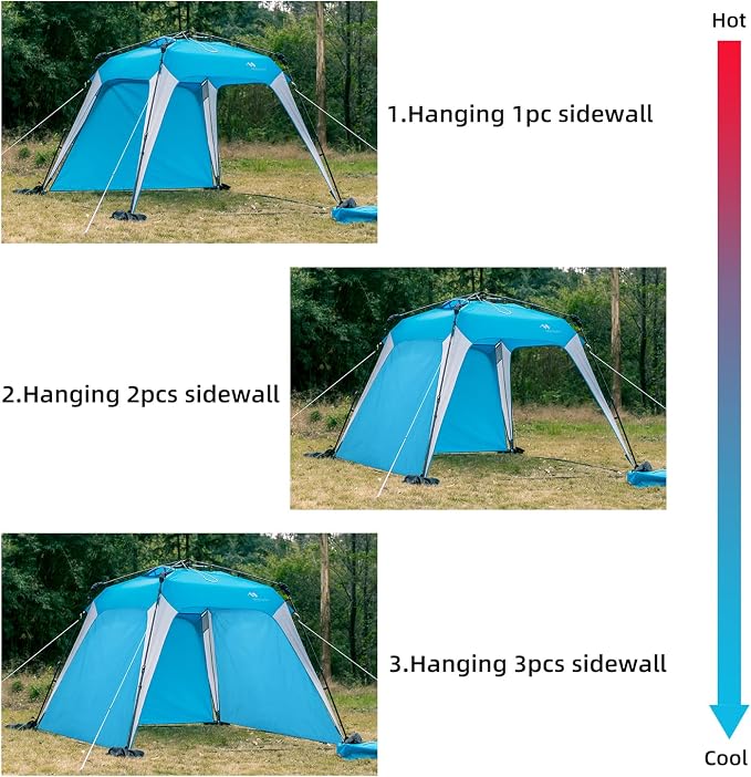 Sunwall for Pop Up Canopy Instant Shade Tent 8.2' X 8.2', Detachable Flap Sun - Image 5