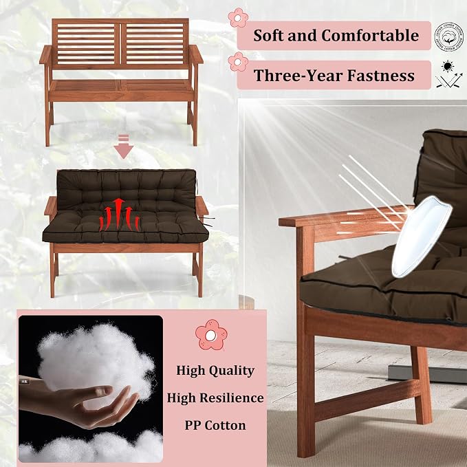 2-3 Seat Swing Replacement Cushion, Outdoor Bench Cushions - Image 5