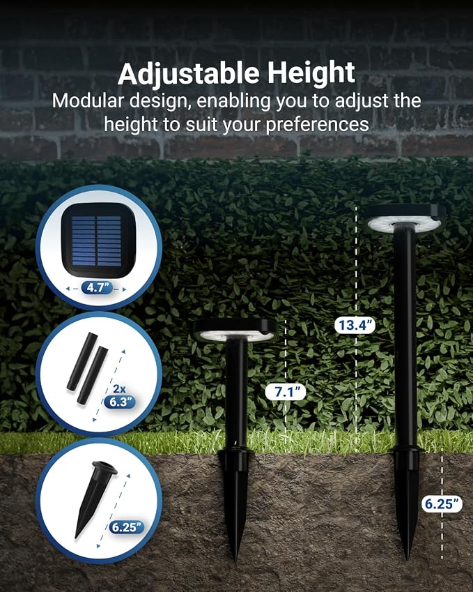 Sunco 2W LED Square Solar Pathway Walkway Driveway Backyard Patio Garden - Image 4