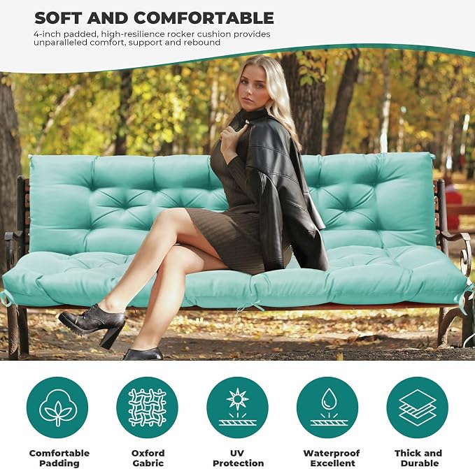 Porch Swing Cushions, Waterproof Swing Cushions Replacement - Image 2