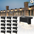 pearlstar 16 Pack Solar Step Lights, Solar Deck Railing Lights Outdoor by pearlstar