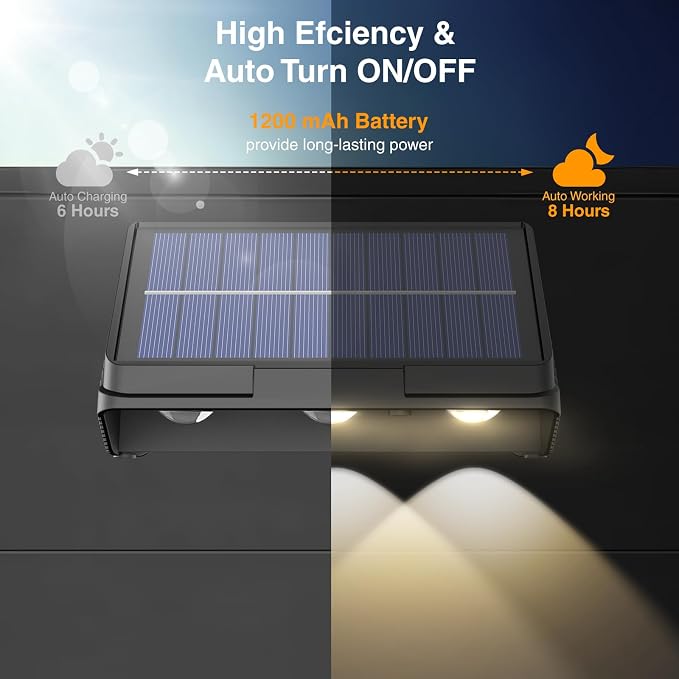 Onforu Solar Fence Lights, 8 Pack Solar Lights Outdoor, 3 Modes - Image 3