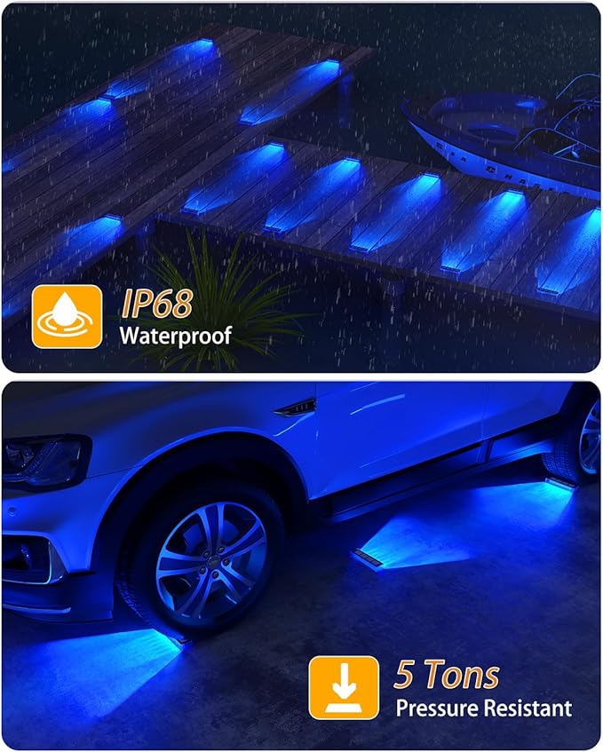 Solar Step Lights for Outside, 2 Pack Solar Stair Lights, Outdoor Light Solar - Image 3