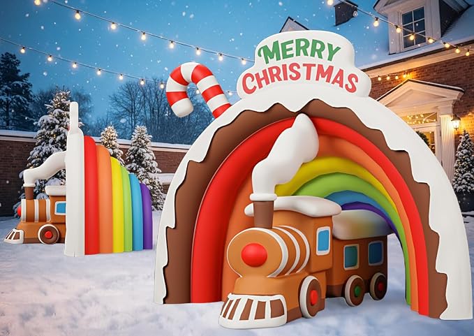 9FT Christmas Inflatables Rainbow Arch - Image 2