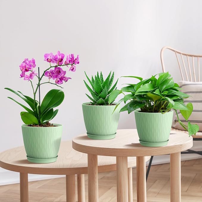 6 inch Plant Pots, 5 Pack Flower Pots - Image 6