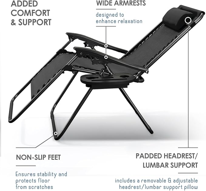 Nestl Zero Gravity Chairs, Portable Patio Lounge Chair Outdoor - Image 6