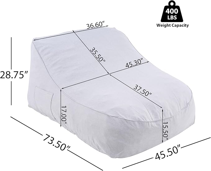 Merax Outdoor Bean Bag Lounger Chair, 73.5" Big Comfy Outdoor Bean Bag Daybed - Image 2
