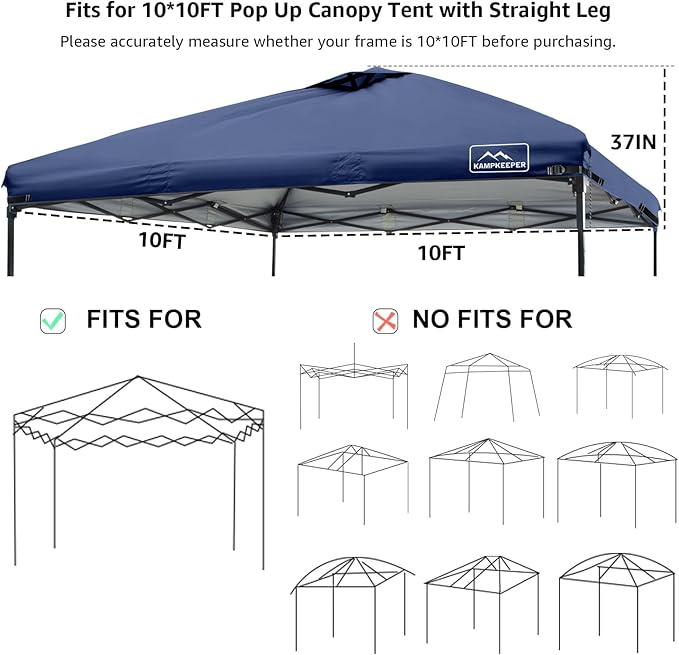 KAMPKEEPER Replacement Top Pop Up Canopy Tent Cover Roof - Image 4