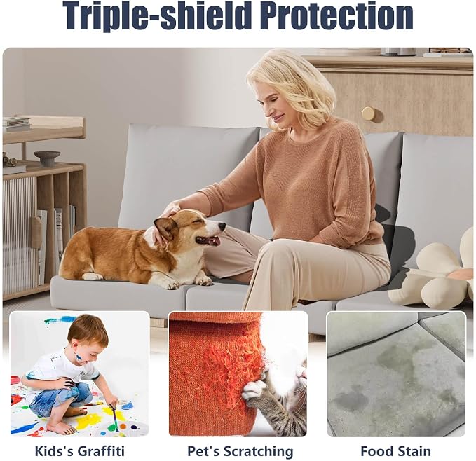 8Pcs Stretch Patio Cushion Covers, Outdoor Couch & Sofa Replacement Slipcovers - Image 6