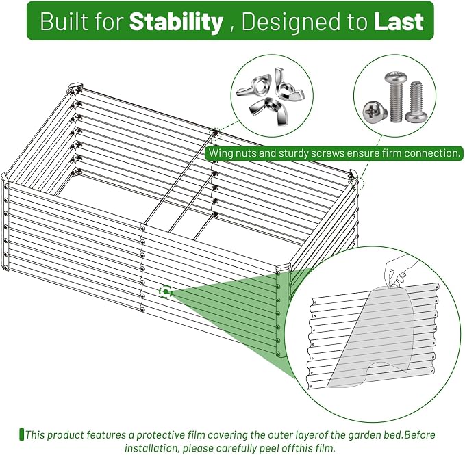 SnugNiture Galvanized Raised Garden Bed 8x4x2FT Outdoor Large Metal Planter Box - Image 6