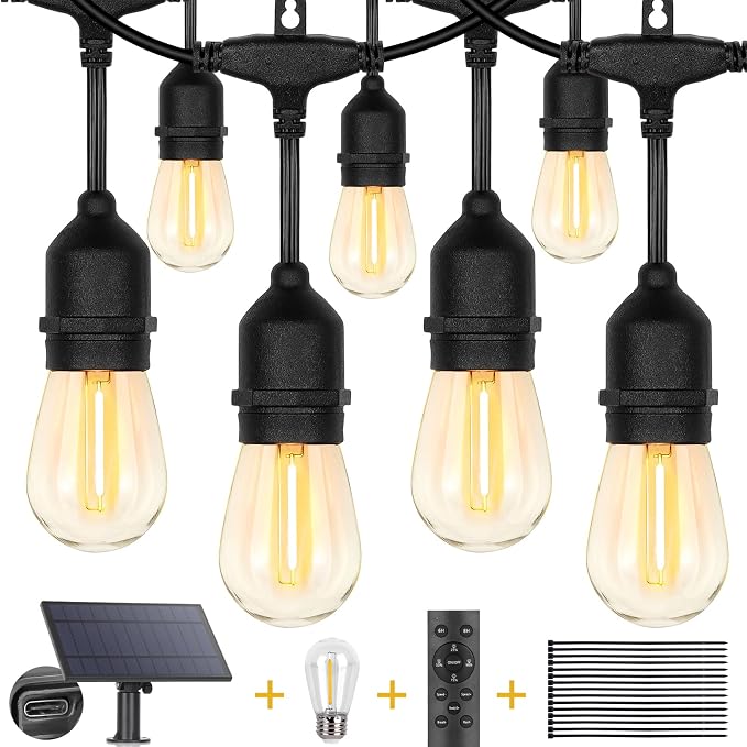 ZJOJO 60FT Solar String Lights Outdoor Waterproof, Solar Lights Outdoor by ZJOJO