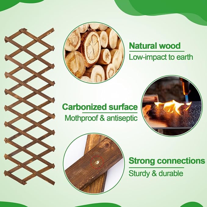 Pack of 4 Extra Thick Wooden Wall Trellis - Image 3