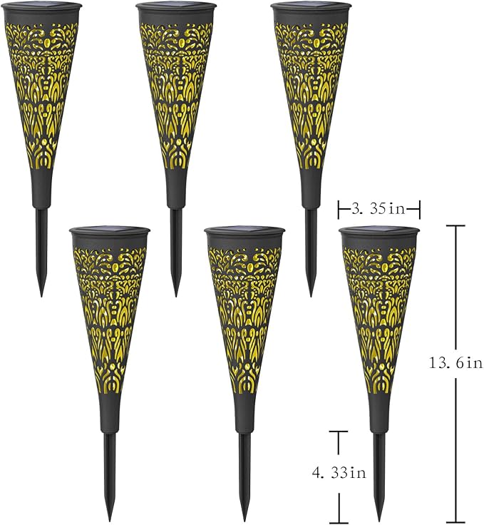 6 Pack Solar Lights Outdoor Garden Decorative Solar Pathway Lights Waterproof - Image 7
