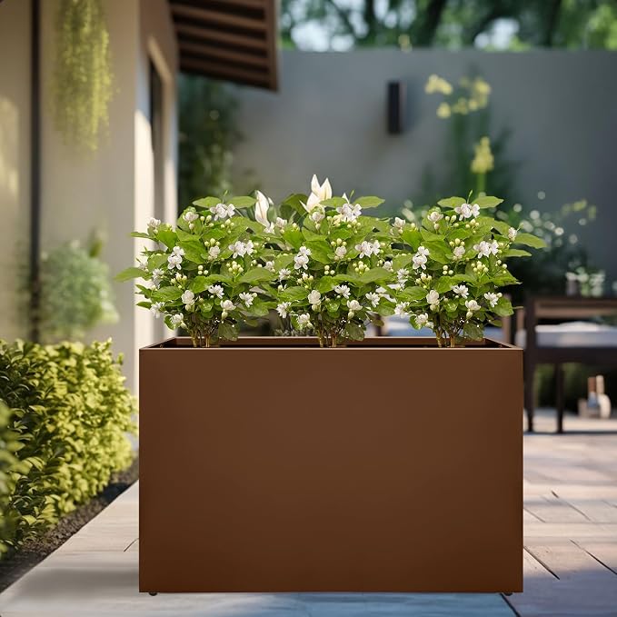 Galvanized Steel Planter Box-No Installation Required Metal Rectangular Block - Image 7