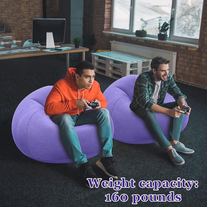 Realspring Inflatable Bean Bag Chairs Outdoor Blow up Camping Chairs Inflatable - Image 4