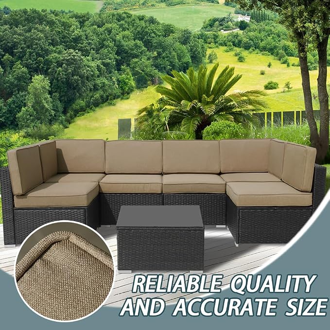14Pcs Outdoor Cushion Covers Replacement Washable w/Zipper - Image 8