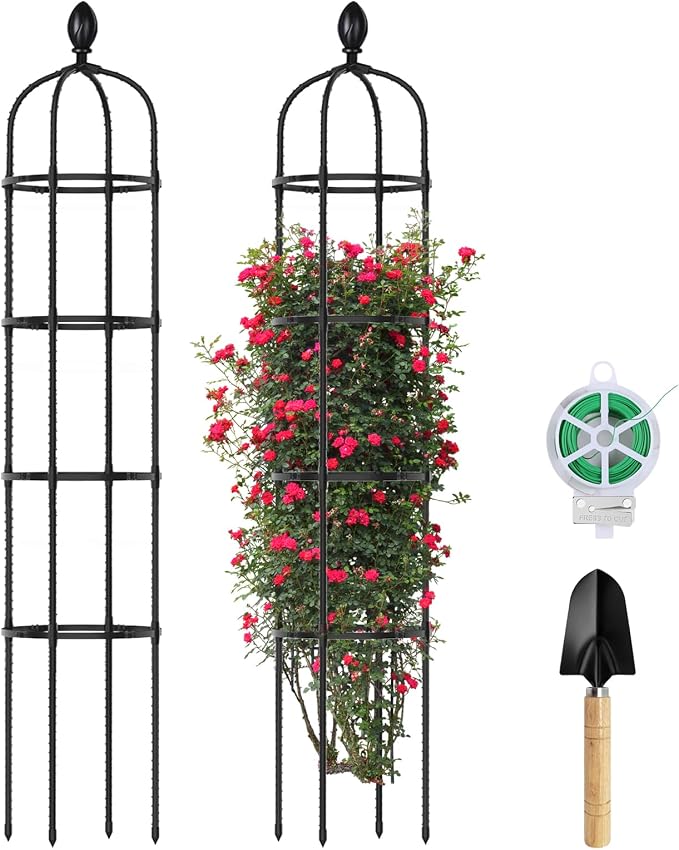2 Pack 6Ft Tall Garden Obelisk Trellis by Huvai
