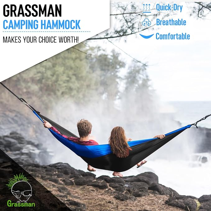 Grassman Camping Hammock Double & Single Portable Hammock - Image 8