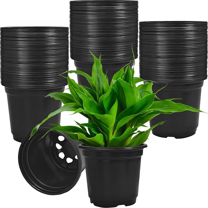 120 Packs Flexible Plastic Nursery Pots, 4 Inch Thickened Soft Plastic Pots by Woozettn