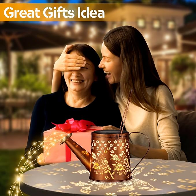 Outdoor Hanging Solar Lantern Waterproof Set Outside Metal Openwork Cardinal - Image 2