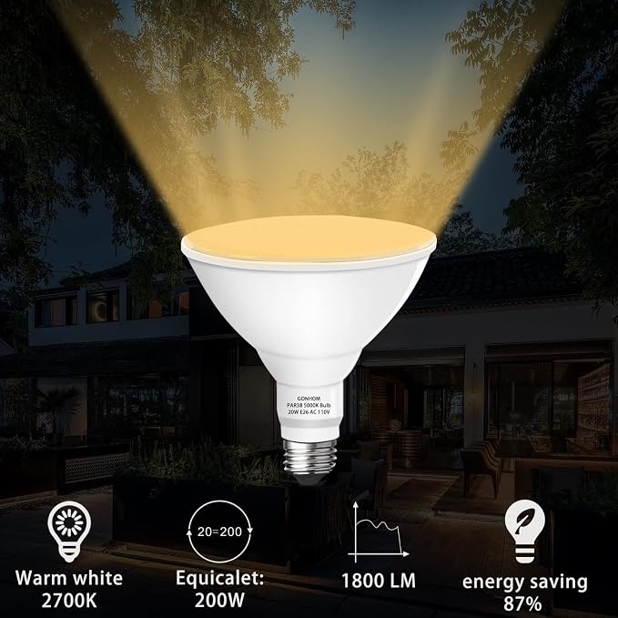 Par38 led Flood Lights Outdoor Light Bulb, Dimmable 1800LM, 20W Replace up to - Image 2