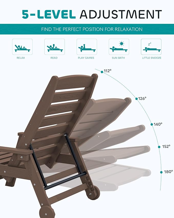 SERWALL Patio Chaise Lounge Chair Set of 2 - Image 4