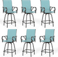 MFSTUDIO Outdoor Bar Stools Set of 6, Swivel Bar Height Patio Chairs Outdoor by MFSTUDIO