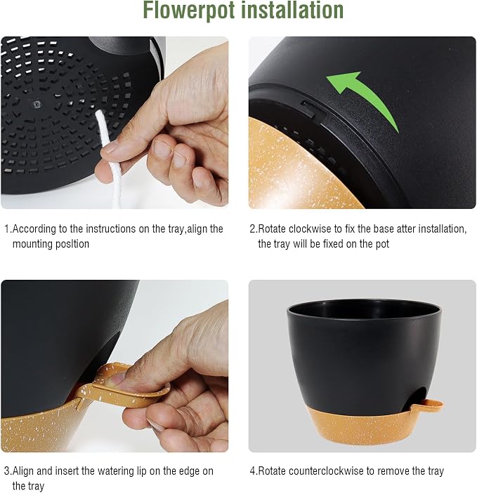 12/10/9 inch Large Self Watering Pots, Plant Pots - Image 4