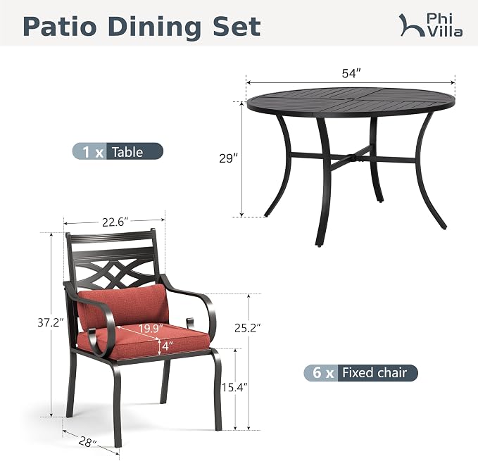 PHI VILLA 7 Pieces Outdoor Dining Set - Image 2