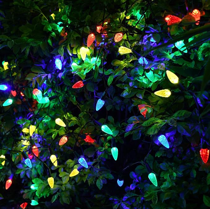 2 Pack Solar Christmas Lights Outdoor C6 Strawberry String Lights, LED - Image 7