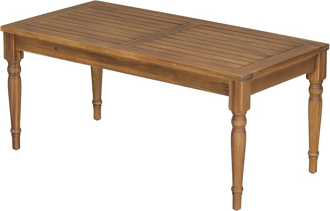 Christopher Knight Home Lama Rectangular Outdoor Coffee Table, Slat Panel Side - Image 4