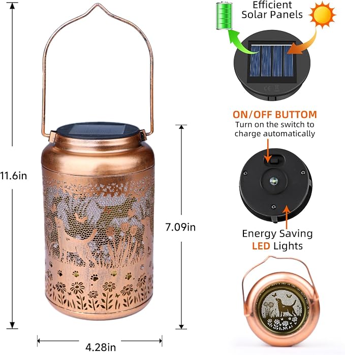 Solar Lanterns Outdoor Waterproof Garden Decor Dog Solar Lights Gifts - Image 5