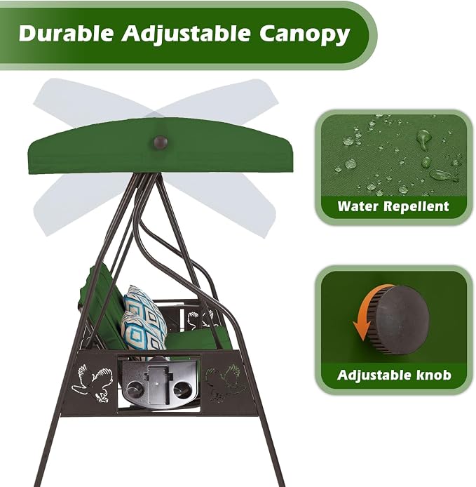 3-Seat Outdoor Porch Swing - Image 5