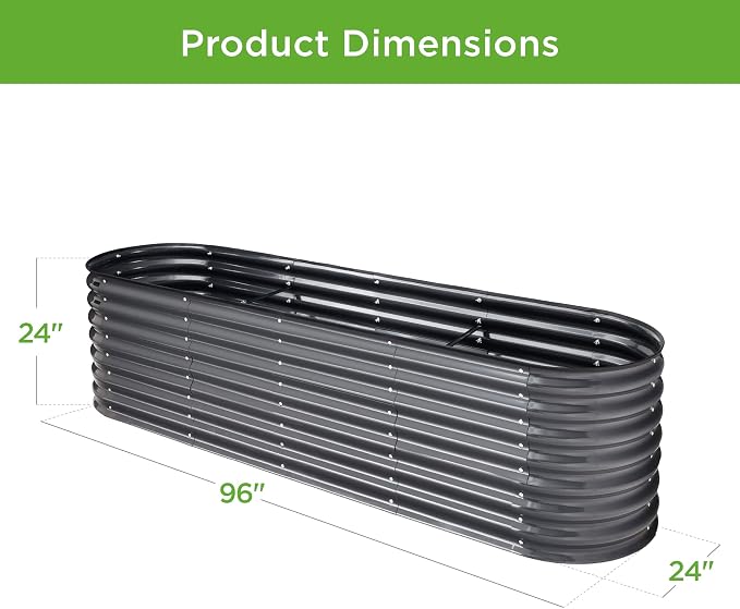Best Choice Products 8x2x2ft Metal Raised Garden Bed, Oval Outdoor Deep Root - Image 7