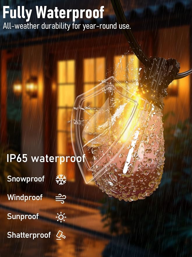 luckystyle 50FT LED Outdoor String Lights - Image 3