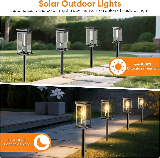 Solar Pathway Lights Outdoor Waterproof – 8 Pack Bright Solar Powered Garden - Image 5