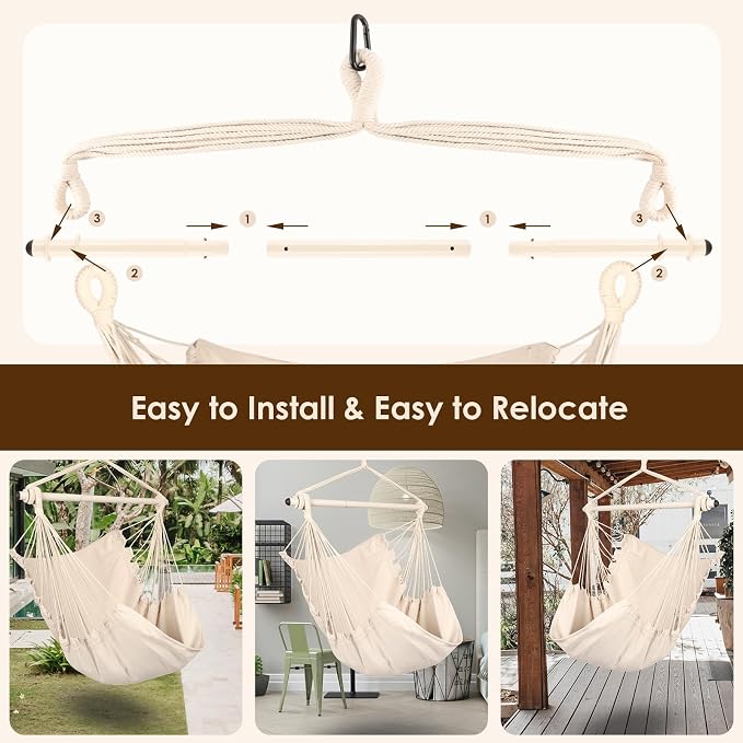 Highwild Hammock Chair Hanging Rope Swing - Image 5