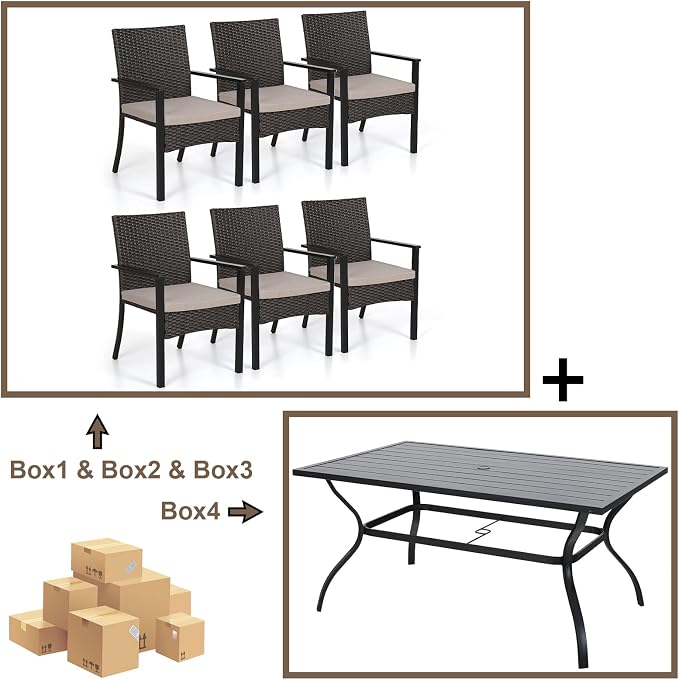 Sophia & William 7 Pieces Patio Dining Set - Image 8